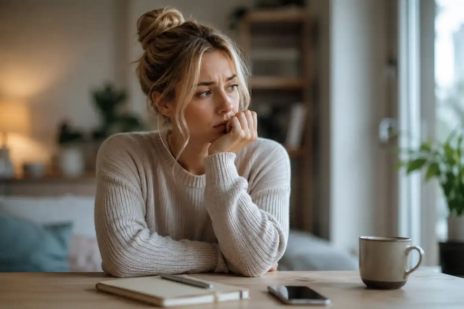 Femme hésitant à exprimer ses limites