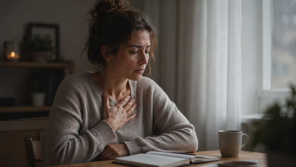 Femme qui cherche a comprendre ses émotions